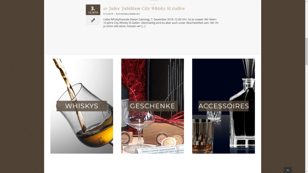Startseite der Website city-whisky.ch