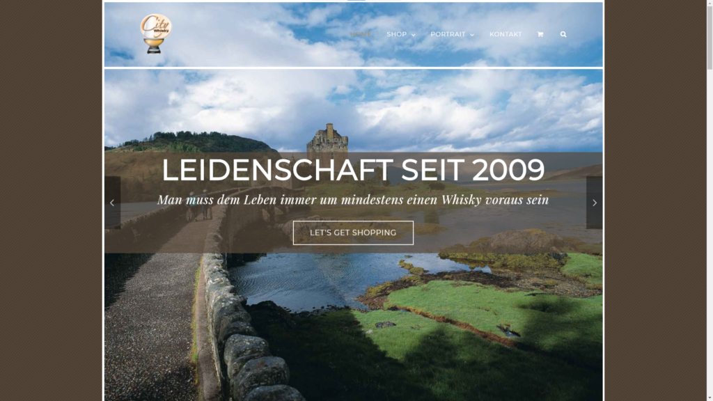 Startseite der Website city-whisky.ch