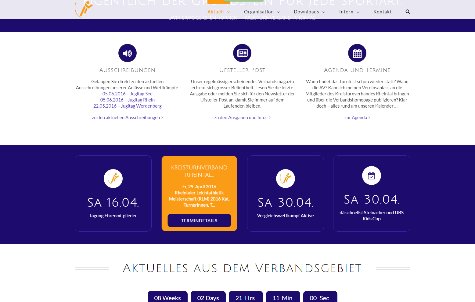 Website des Kreisturnverbands Rheintal