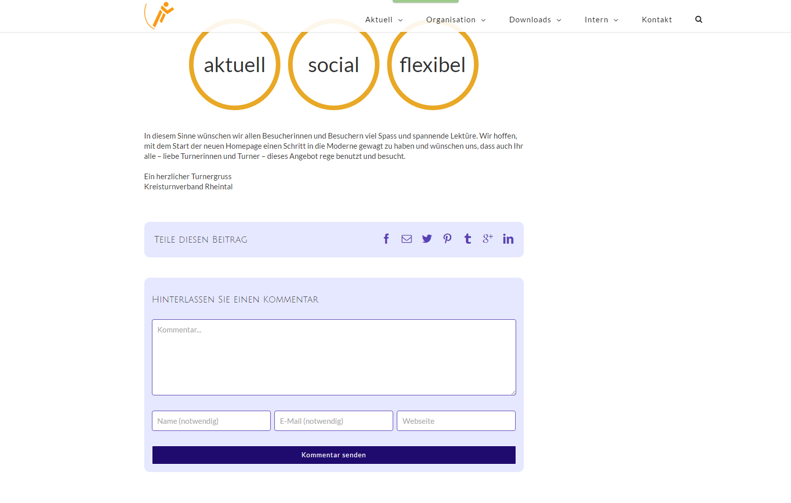 Website des Kreisturnverbands Rheintal
