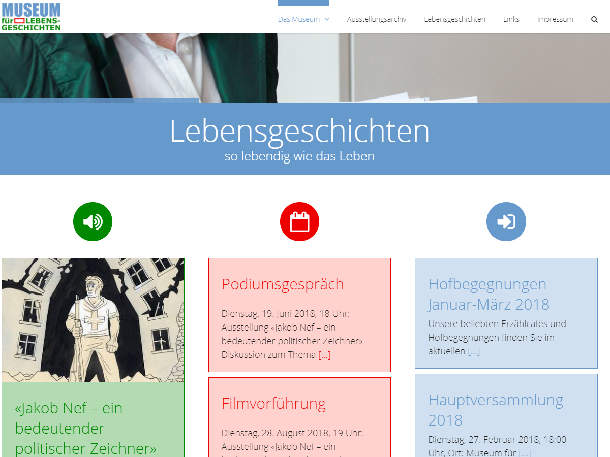 Website museumfuerlebensgeschichten.ch