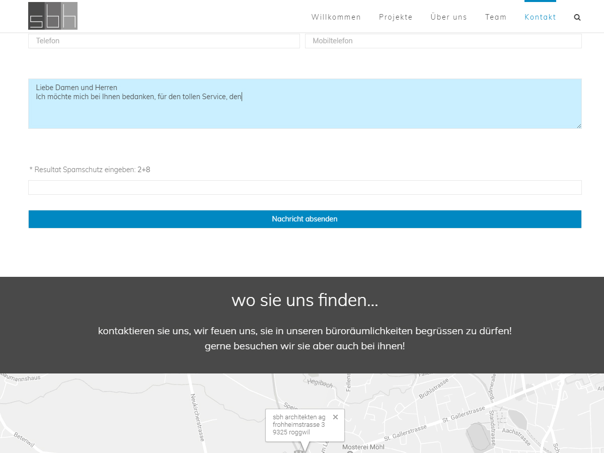 Website sbh-ag.ch
