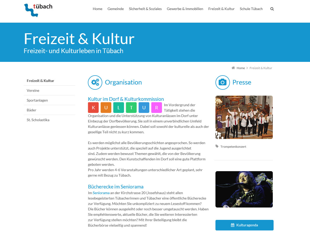 Website tuebach.ch