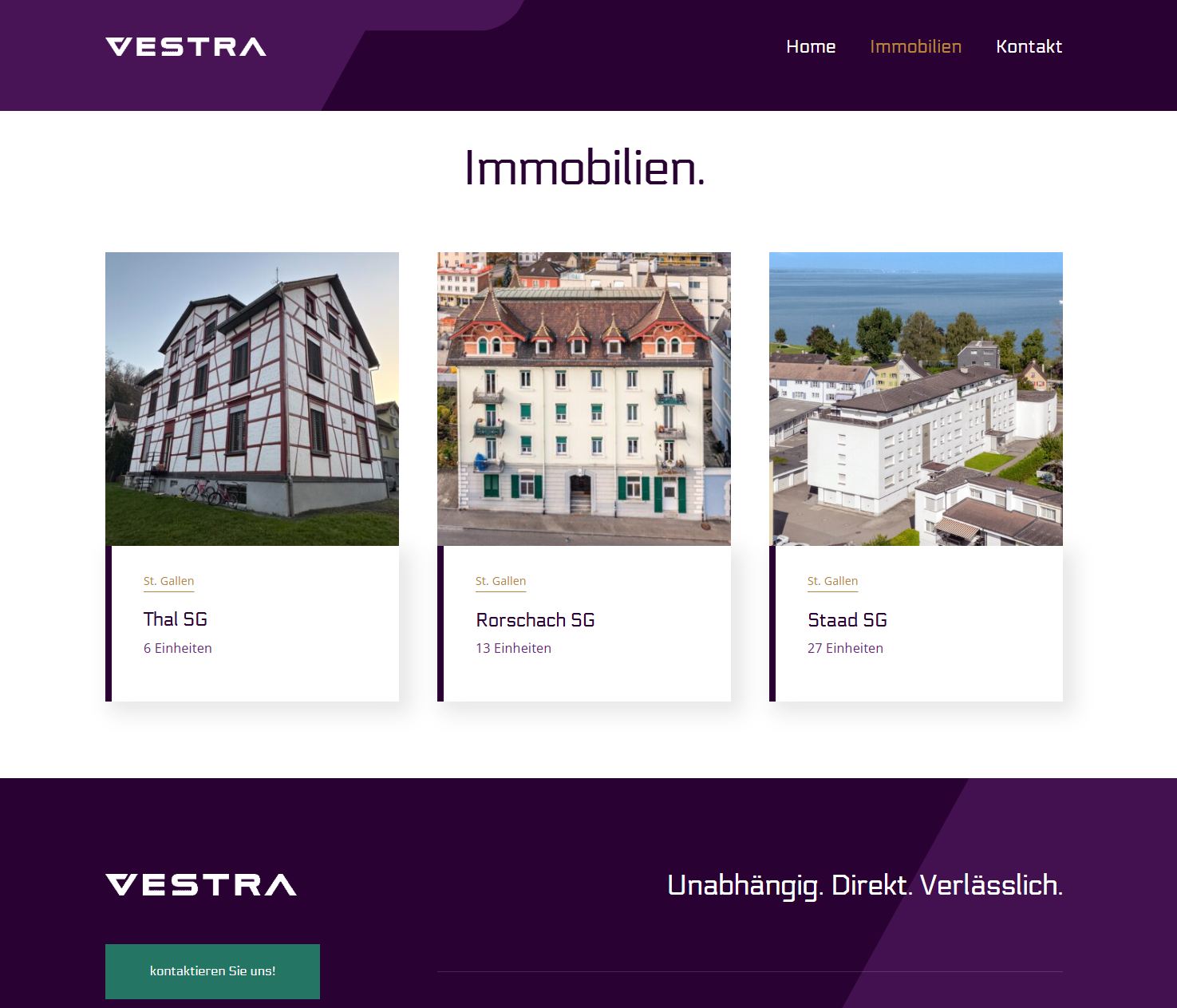 Website vestra-ag.ch