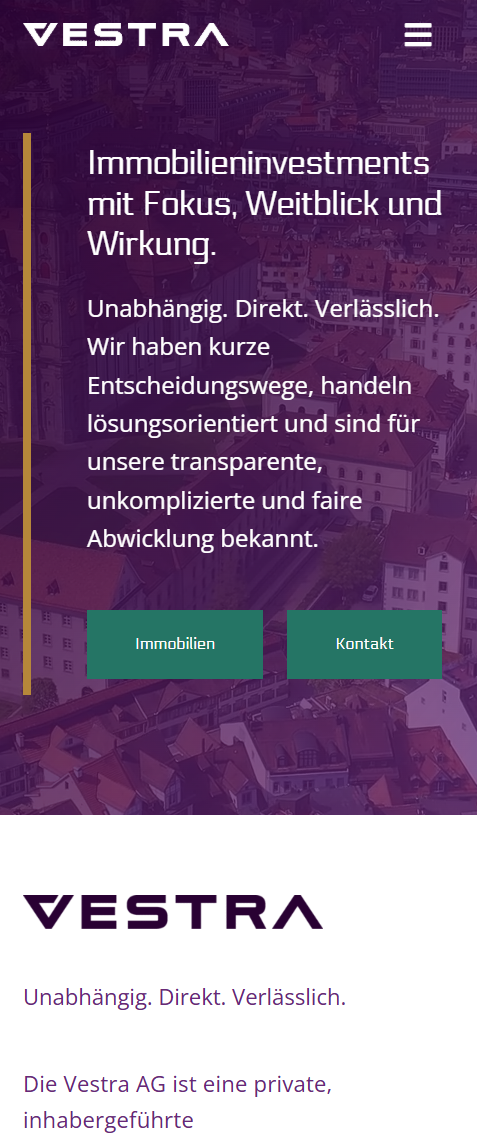 Website vestra-ag.ch